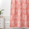 Tropical Print Shower Curtain with Living Coral Decor for a Surfer Beach House Bathroom