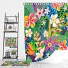 Tropical Wildflower Floral Shower Curtain Set with Bath Accessories