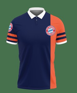 Turn Heads in Blue: 3D Printed Bayern Muchen Nct-Hl Polo Shirt Ver 1 with All Over Print Design