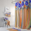 Tuscan Floral Shower Curtain - Classic Fabric Bath Curtain with Optional Towels and Mat for Traditional Bathroom Decor