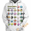 Type Of Pokeballs Pokemon Hoodie 3D Print All Over