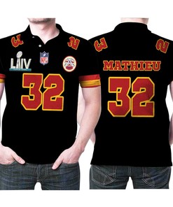 Tyrann Mathieu 32 Kansas City Chiefs Super Bowl Red Polo Shirt - Game Jersey Style - Perfect for Fans