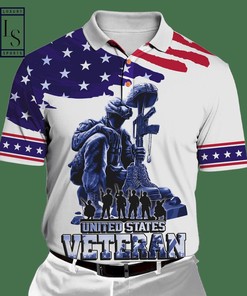 US Veteran Honor the Fallen Unisex White Polo Shirt, Stand Up for Veterans