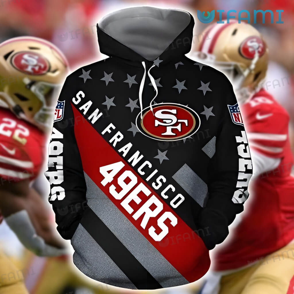 USA Flag All Over Print Hoodie 3D San Francisco 49ers Gifts For Fans