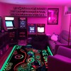 UV Reactive Glow in The Dark Black Light Area Rug for Gaming Room: Comfortable Game Area Rugs