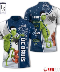 Uc Davis Aggies Grinch Steals Christmas with Personalized 3D Polo Shirt