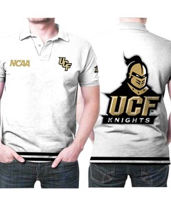 Ucf Knights Fans Unite with Classic 3D All Over Print Polo Shirt, White with Mascot Logo