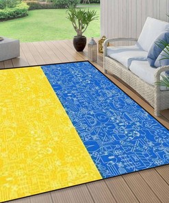 Ukraine Flag National Blue Yellow Kids Rug, Indoor Non-Slip Area Rugs, Machine Washable Breathable Durable Carpet
