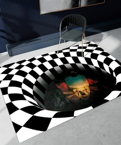 Ultra Durable Personalized 3D Zebra Rug - A Cool Black Hole Stereo Vision Rug with Optical Illusion