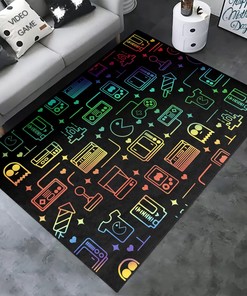 Ultra Soft Crystal Velvet Gamer Rug for Girls' Bedroom - Gaming Rugs for Room Decor