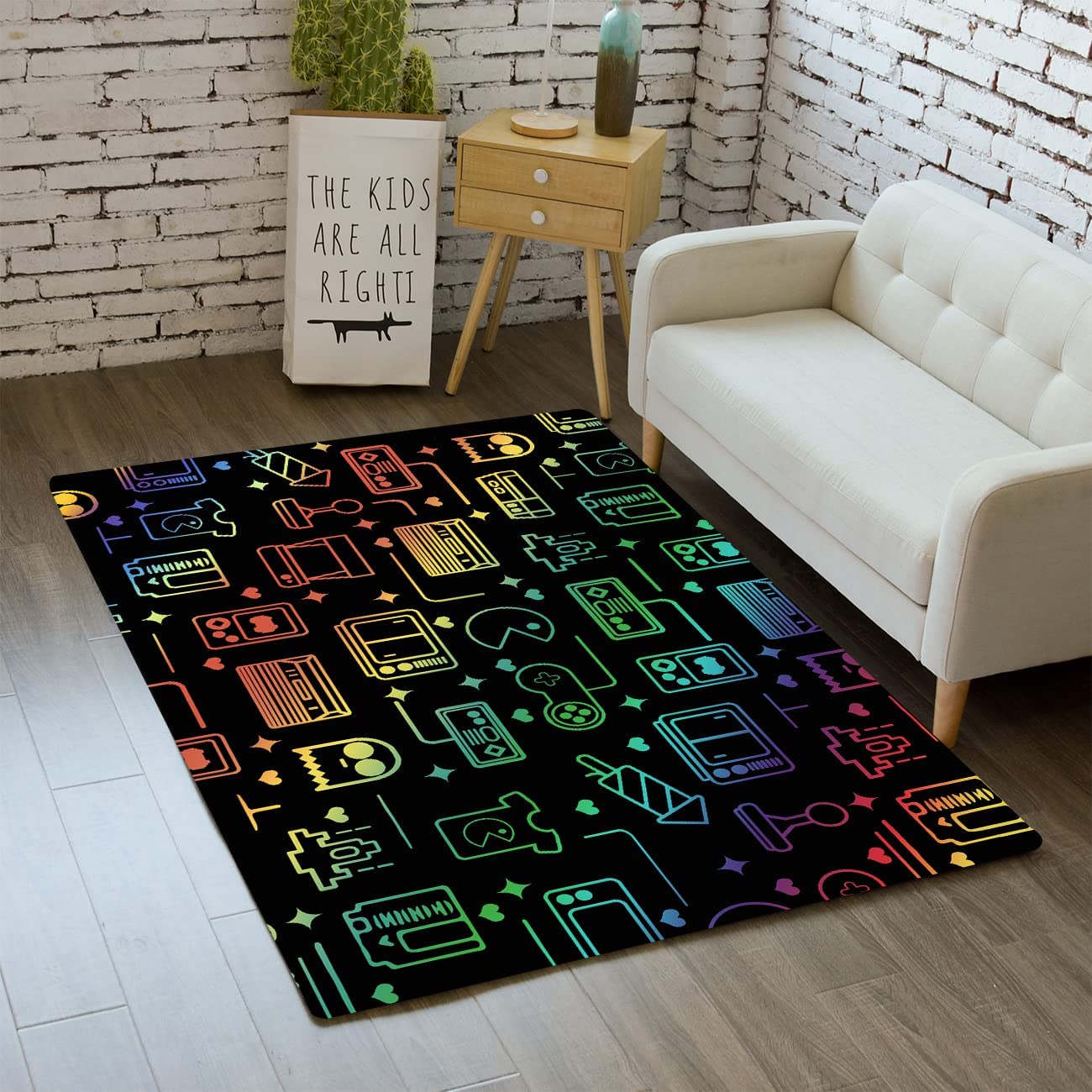 Ultra Soft Crystal Velvet Gamer Rug for Girls' Bedroom - Gaming Rugs for Room Decor - Image 2