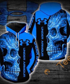 Under Armour Blue Skull Custom All Over Print Hoodie