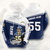 Unique All Over Print 3D Hoodie for Los Angeles Chargers Fans with Custom Sport Design