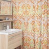 Unique Art Nouveau Bathroom Decor Shower Curtain - Abstract Patterns in Orange and White