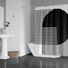 Unique Black and White Striped Shower Curtain for Retro Bath