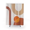 Unique Brown Rust Boho Shower Curtain, Geometric Abstract Bath Print, Modern Bathroom Design, New Home Gift Idea