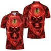 Unique Chicago Blackhawks NHL Fans Skull All Over Print Polo Shirt in Breathable Fabric