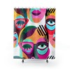Unique Cubism Art Shower Curtain Abstract Art Print for Eclectic Bathroom Decor and Housewarming Gift