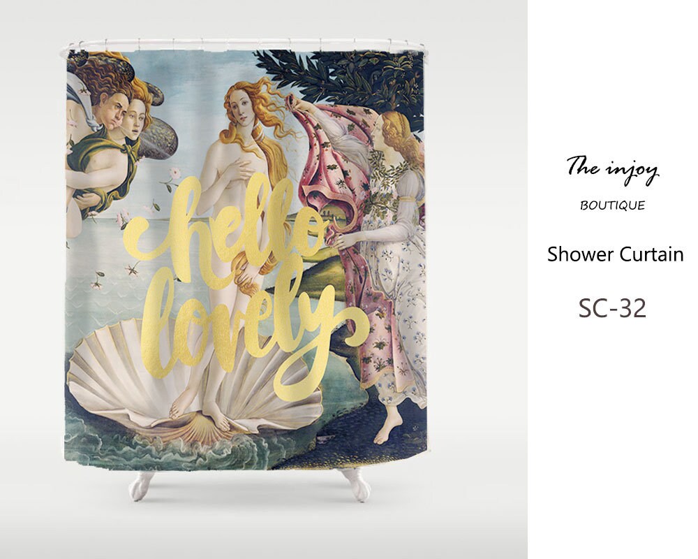 Unique Design Shower Curtain Venus | Bathroom Art Decor Housewarming Gift | Waterproof & Washable