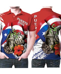 Unique Gift for Fans: Puerto Rico Maori Pattern Symbols Printed 3D All Over Print Polo Shirt with All Over Print