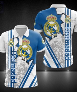 Unique Gift for Fans: Real Madrid Basketball Polo Shirt with Personalized All Over Print