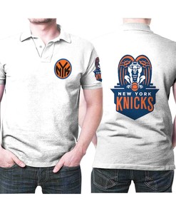 Unique Gift for Knicks Fans: Basketball Classic Mascot Logo White Polo Shirt All Over Print