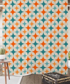 Unique Mid Century Modern Optional Pattern Shower Curtain Set