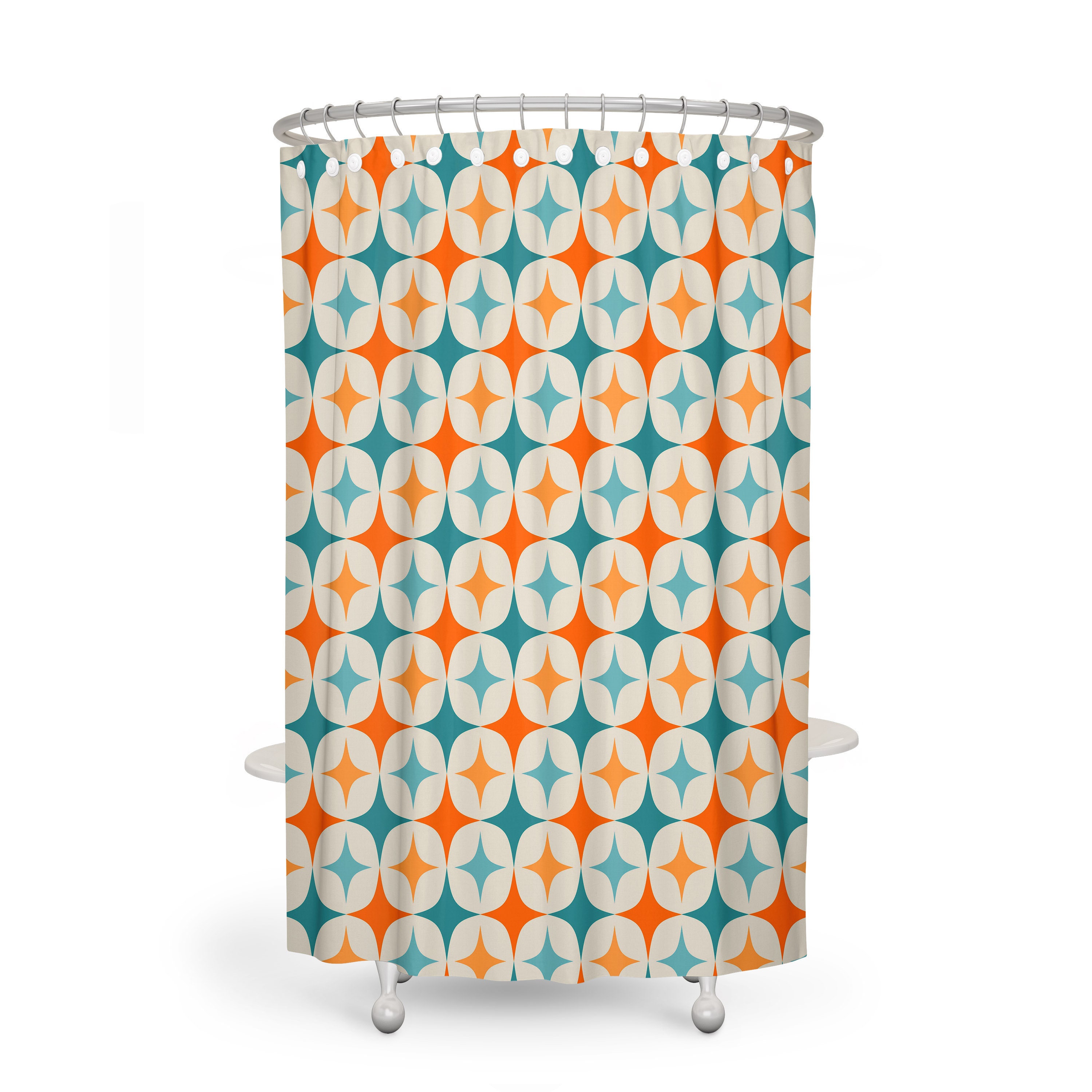 Unique Mid Century Modern Optional Pattern Shower Curtain Set - Image 2