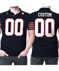 Unique Navy Jersey Style Gift for Chicago Bears Fans with Team Logo in All Over Print Breathable Fabric Polo Shirt