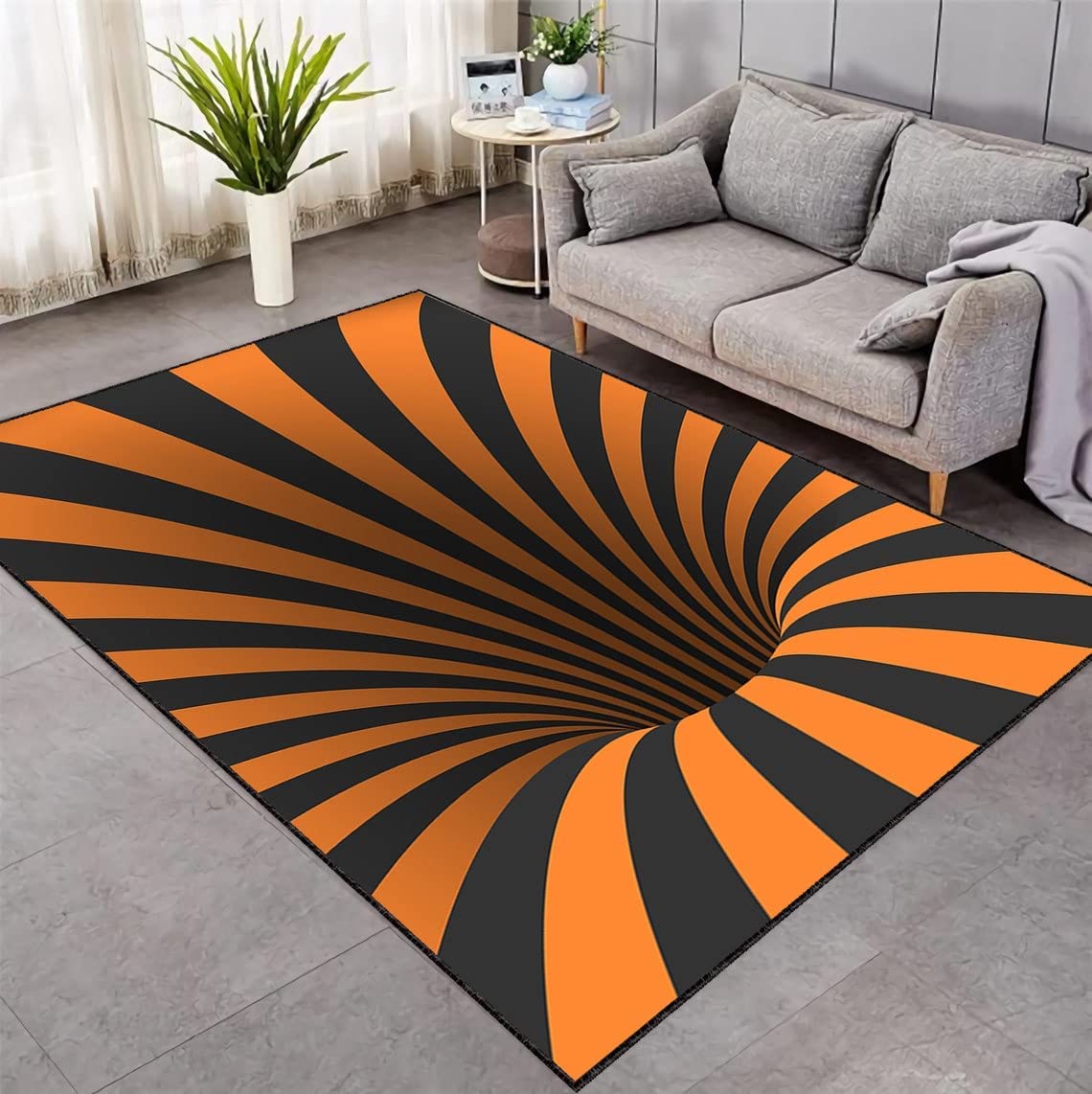 Unique and Colorful Vortex Illusion Rug, Perfect for Living Room and Office, Featuring Visual Illusion Design - Image 4