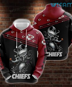 Unisex KC Chiefs 3D Hoodie with Jack Skellington Zero Dog Design