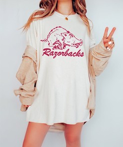 Unisex Vintage Arkansas Razorbacks T Shirt, Football Season Gameday Apparel Arkansas Football Graphic Tee