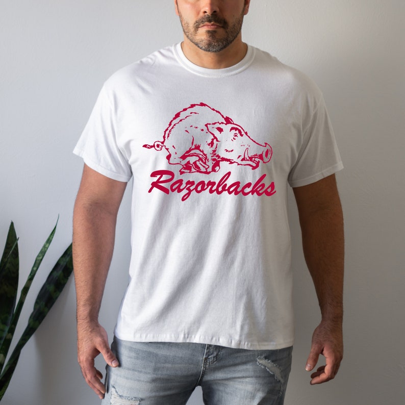 Unisex Vintage Arkansas Razorbacks T Shirt, Football Season Gameday Apparel Arkansas Football Graphic Tee - Image 3