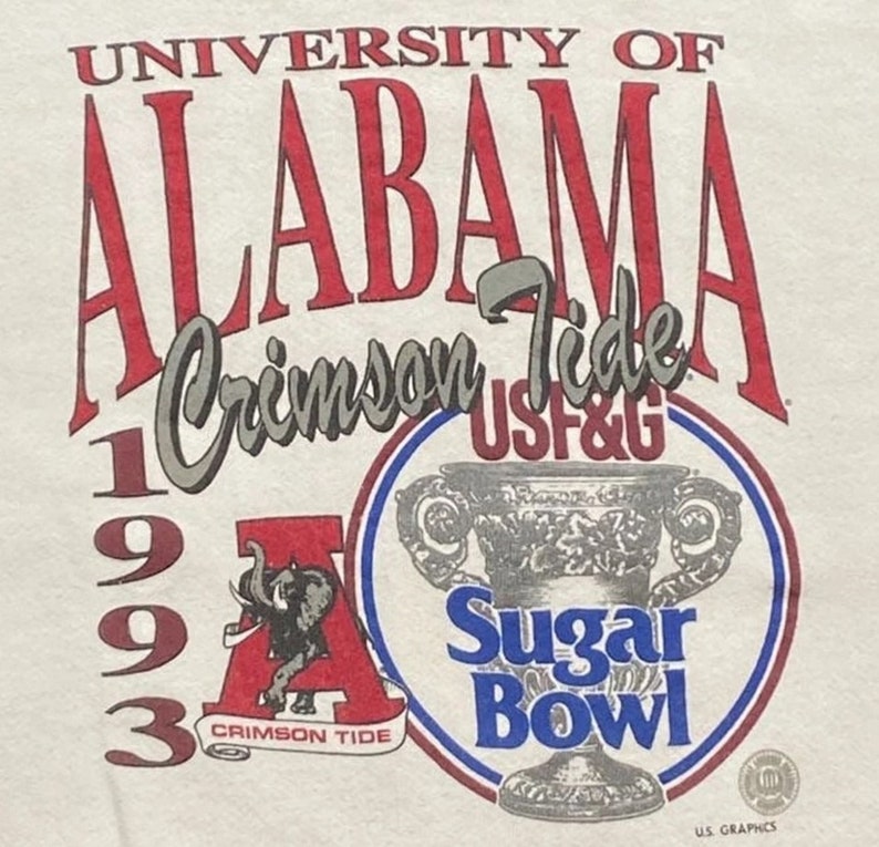 University Of Alabama Crimson Tide Vintage Style Crewneck Sweatshirt Ncaa Sweater For Him Or Her - Image 2