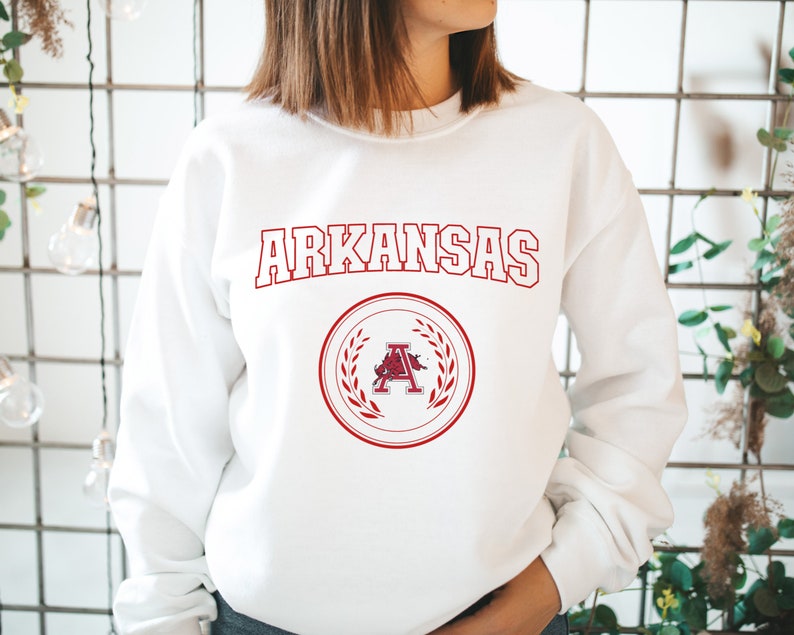 University Of Arkansas Sweatshirt, Razorbacks Crewneck, Go Hogs Sweater, Woo Pig Sooie Pullover - Image 4