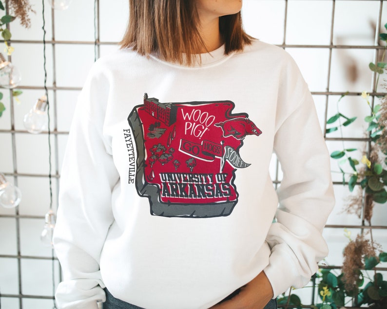 University Of Arkansas Sweatshirt, Throwback Arkansas Crewneck, Shirt, Hoodie