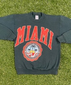 University Of Miami Hurricanes Vintage Style Crewneck Sweatshirt Perfect For Any Fan