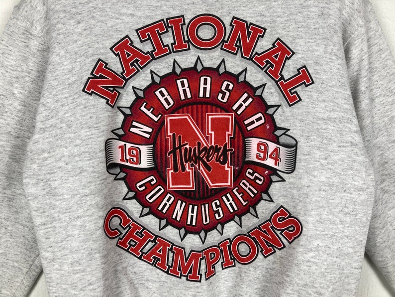 University Of Nebraska Huskers Cornhuskers 1994 Football Pullover Sweatshirt Hoodie - Image 2