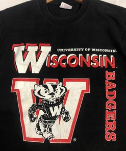 University Of Wisconsin Badgers Vintage Style Full Size T-Shirt & Sweatshirt