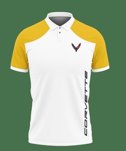 Unleash Your Dashing Side with Our Yellow Chevrolet Corvette c8 NCT-HT Polo Shirt Ver 1 Made from Breathable Fabric