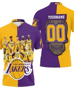 Unleash Your Inner Fan with the LA Lakers Skull Logo Nba Western Conference Polo Shirt All Over Print Shirt 3D T-shirt