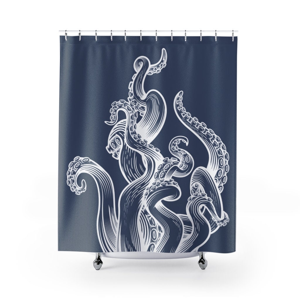 Unleash your dark side with this Octopus Tentacle Monster Occult Cthulhu Shower Curtain