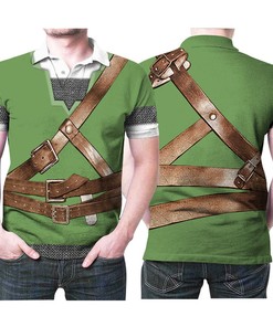 Up Your Link Game with The Legend of Zelda Link Suit Costume 3D All Over Print Polo Shirt