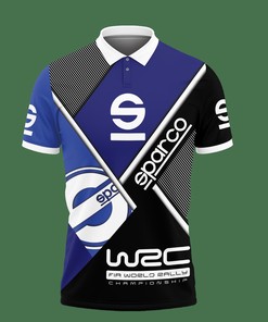 Upgrade Your Look with Our 3D Printed Sparco VTH-HL Polo Shirt Ver 1 (Blue)