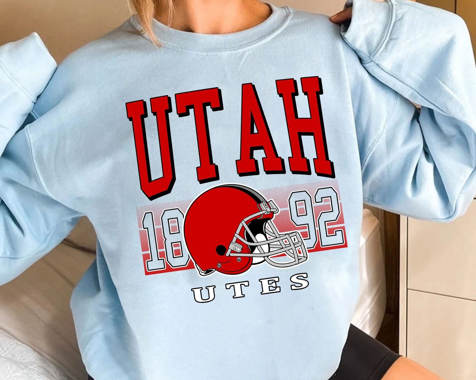 Utah Football Crewneck, Utah Football Sweatshirt, Football Fan Shirt, University Football Fan Shirt, Hogs Razorbacks
