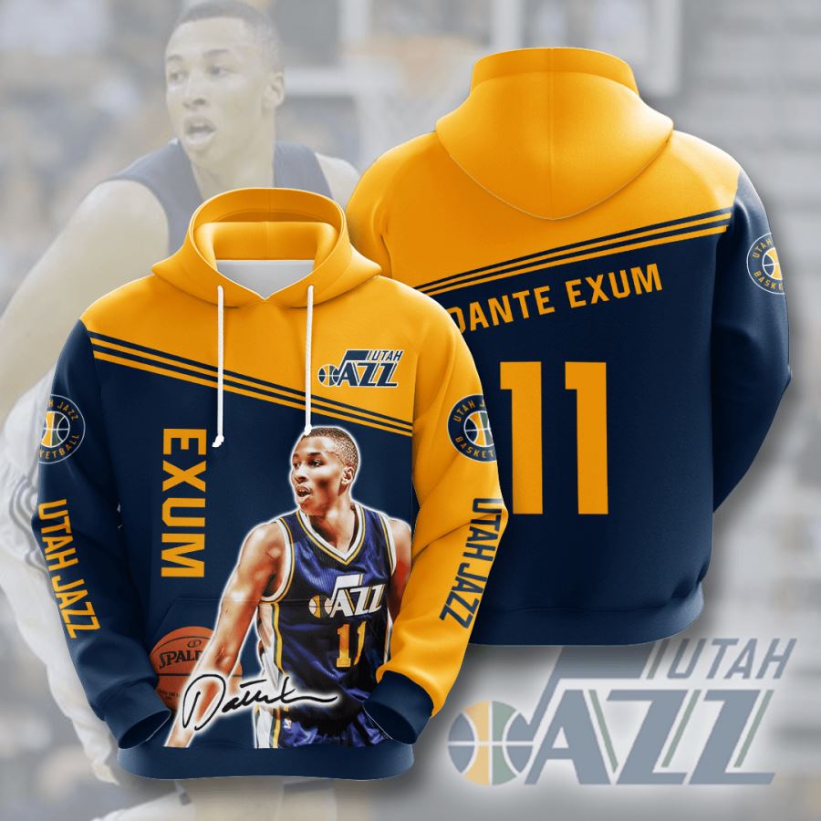 Utah Jazz All Over Print Hoodie in 3D Design with Customized Features