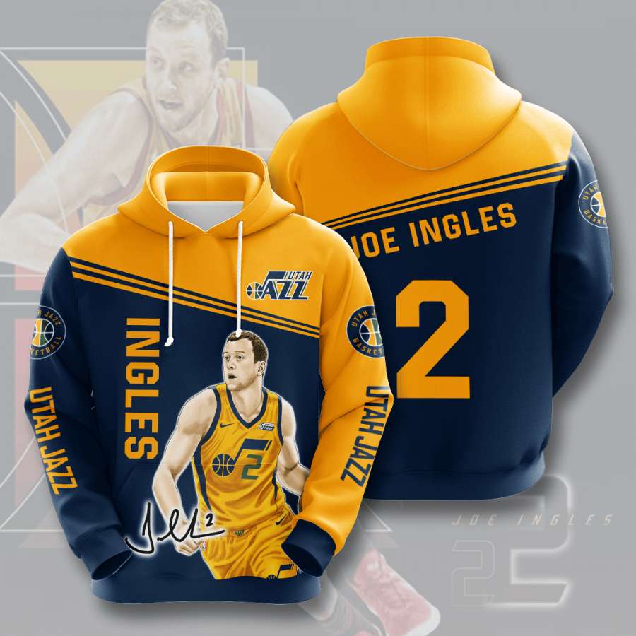 Utah Jazz Sport Theme All Over Print Hoodie in 3D Design