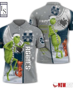 Utah State Aggies Grinch Steals Christmas with 3D T-shirts Ideas Polo Shirt