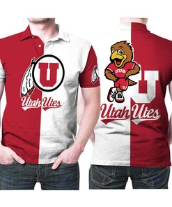 Utah Utes Logo Cute Mascot 3D All Over Print Polo Shirt for Sports Fans and Casual Wear
