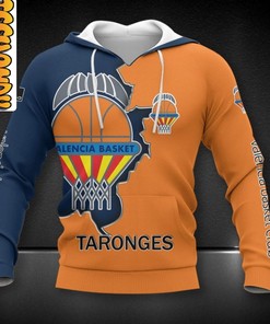 Valencia Basket All Over Print 3D Hoodie with Team Logo